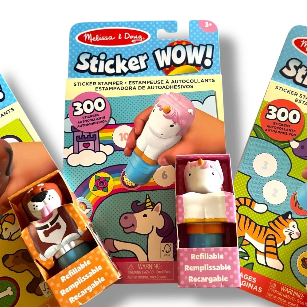 Bundle of 3 Melissa & Doug‎ Sticker WOW Activity Pad Stamper Toy Kids 3+